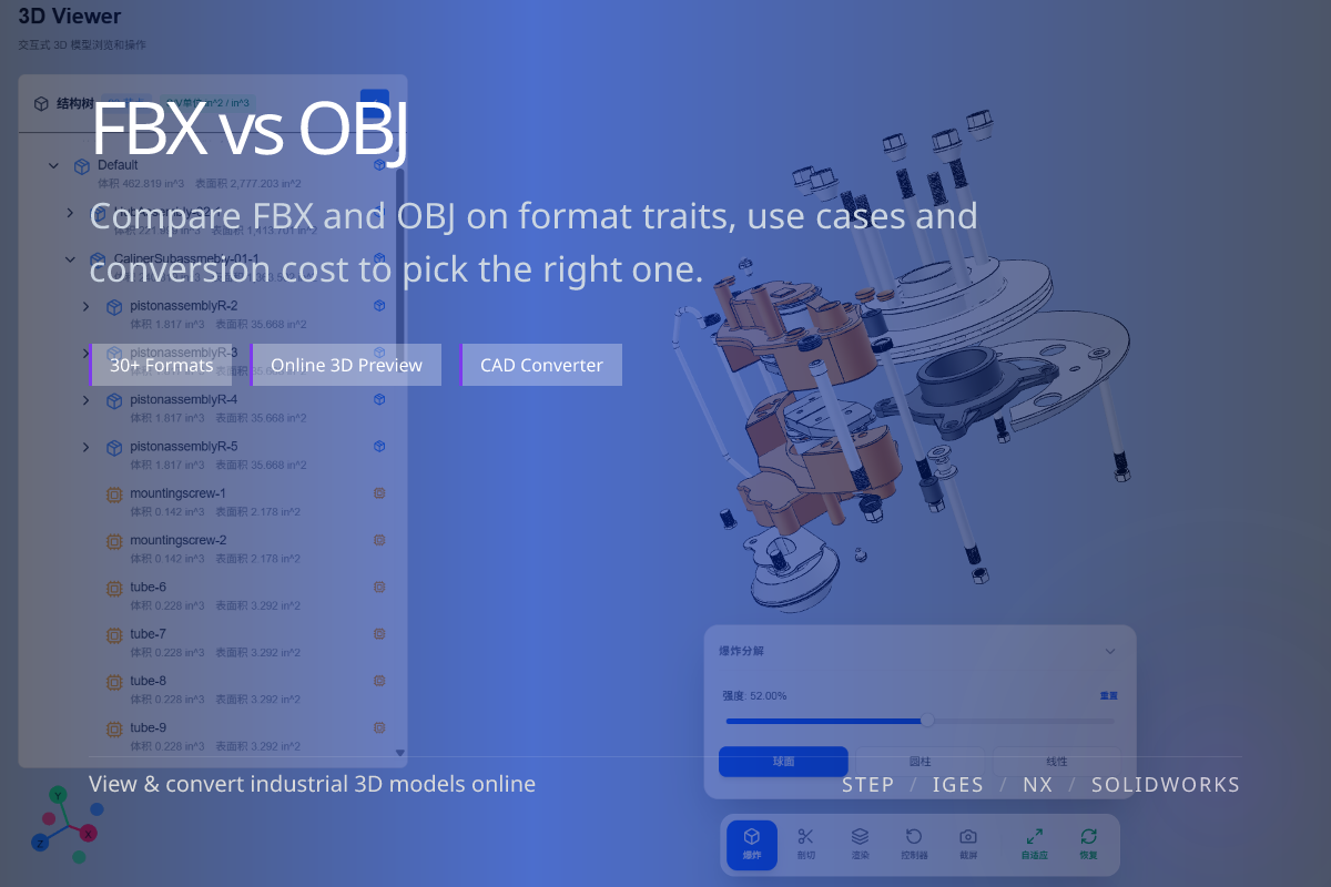 WO3D en/fbx vs obj 页面展示图