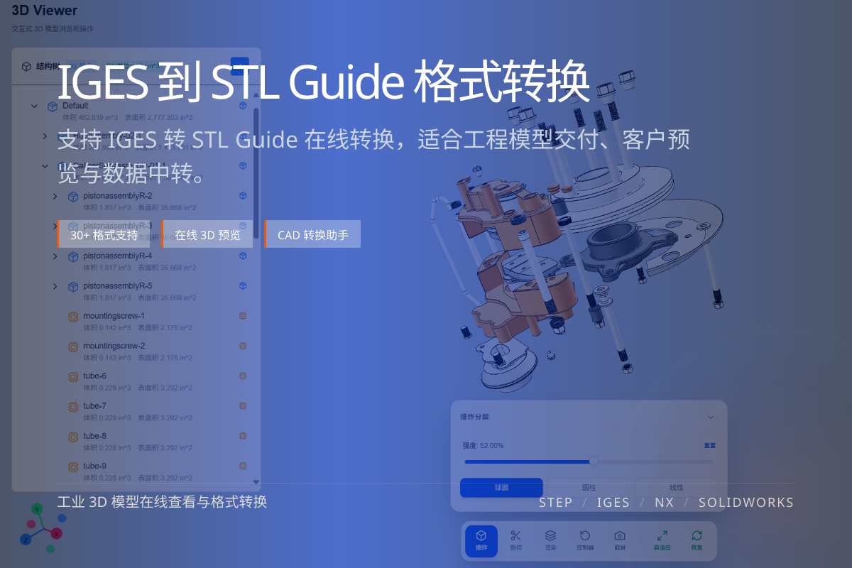WO3D iges to stl guide 页面展示图