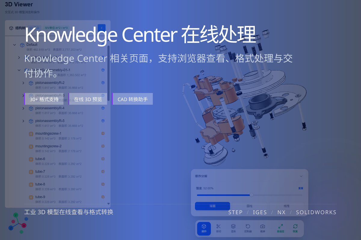 WO3D knowledge center 页面展示图